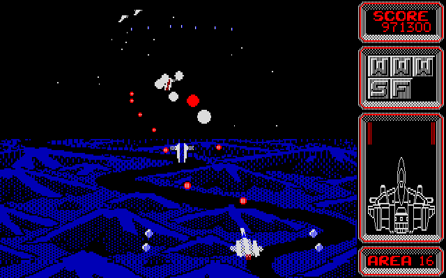 Silpheed PC-8800 Series Screenshot: Under attack, get out of the way quick!