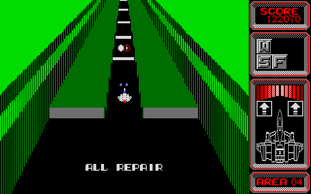Silpheed PC-8800 Series Screenshot: Some fortress areas are narrow!