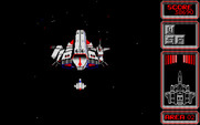 Silpheed for PC-8800 Series - Landing at the end of a level.