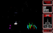 Silpheed for PC-8800 Series - Some of the larger opponents fly down to the bottom of the screen.