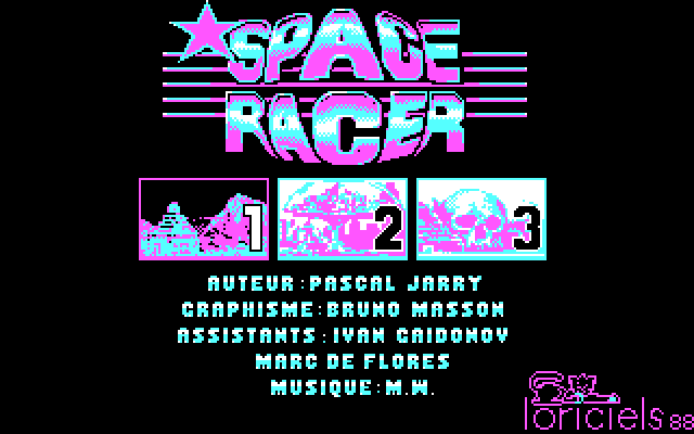 Space Racer IBM PC/Compatibles Screenshot: The main menu.
