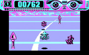 Space Racer for IBM PC/Compatibles - Catching up to the lead racer, but someone else approaches from behind!