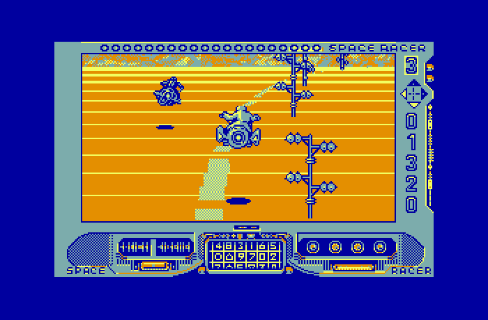 Space Racer Thomson TO Screenshot: Sharp turn ahead...