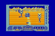 Space Racer for Thomson TO - Stay on the road, and don't hit those signs!