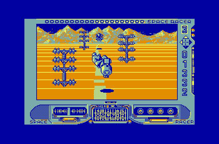 Space Racer Thomson MO Screenshot: Don't fall off your racer!