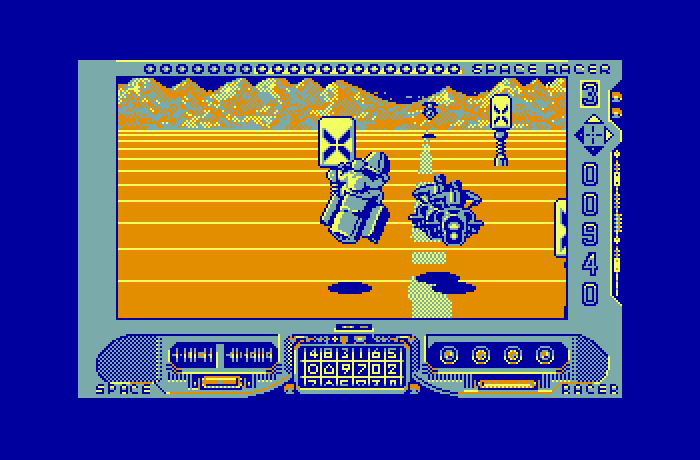 Space Racer Thomson MO Screenshot: Whoah, a collision!