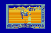 Space Racer for Thomson MO - Don't hit the obstacles on the side of the track...