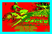 Space Racer for Thomson MO - Cassette loading screen.