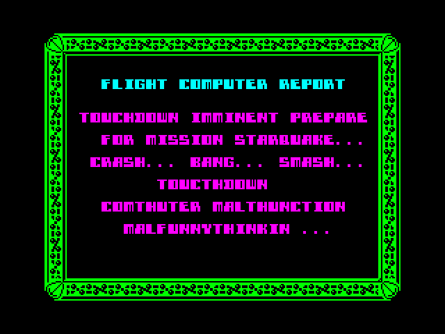 Starquake ZX Spectrum Screenshot: Ready to begin the game?