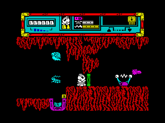 Starquake ZX Spectrum Screenshot: Oops, is this another dead end?