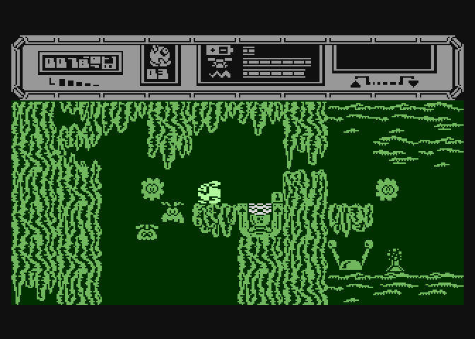 Starquake Atari 8-bit Screenshot: There are numerous dead ends...