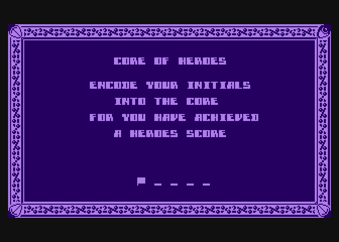 Starquake Atari 8-bit Screenshot: A new high score!