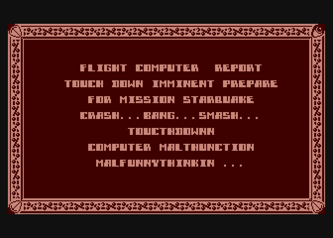 Starquake Atari 8-bit Screenshot: Ready to begin the game?