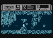 Starquake for Atari 8-bit - Navigating through some narrow terrain...