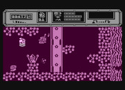 Starquake for Atari 8-bit - This elevator will take you up to the next screen...