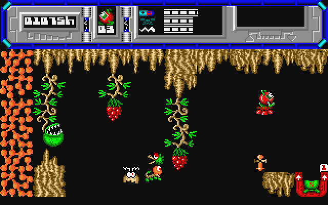 Starquake Atari ST Screenshot: Flying is sometimes easier...