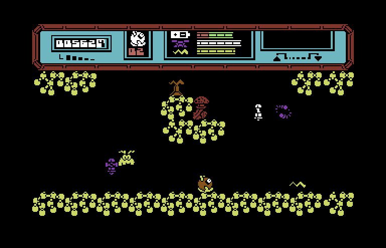 Starquake Commodore 64 Screenshot: Blasting opponents...