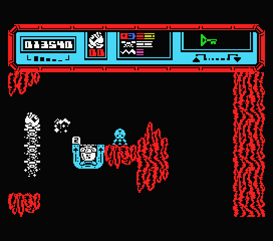 Starquake MSX Screenshot: Here's a dock for the hover devices...