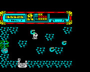 Starquake for BBC Micro - Use the hover platform to fly around...