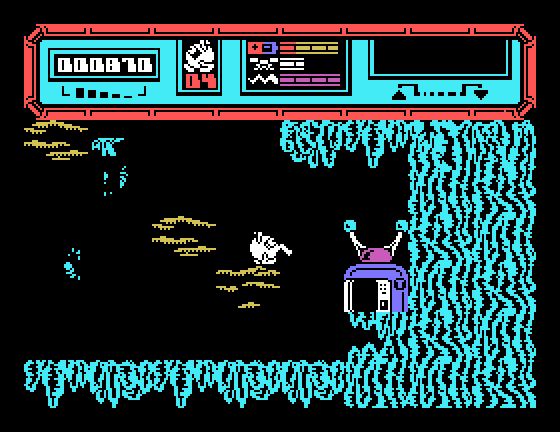 Starquake Tatung Einstein Screenshot: Found a transporter...
