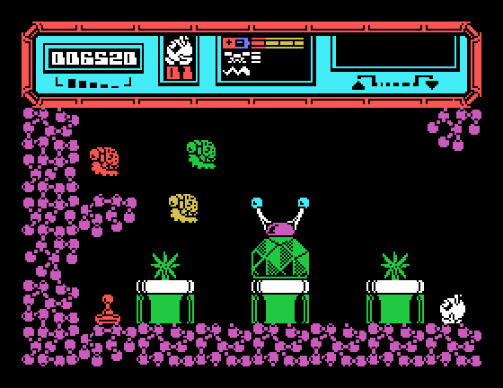 Starquake Tatung Einstein Screenshot: Hmm, what did I find here?