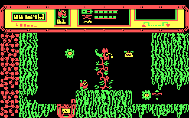 Starquake IBM PC/Compatibles Screenshot: There are a number of different screens to navigate through...