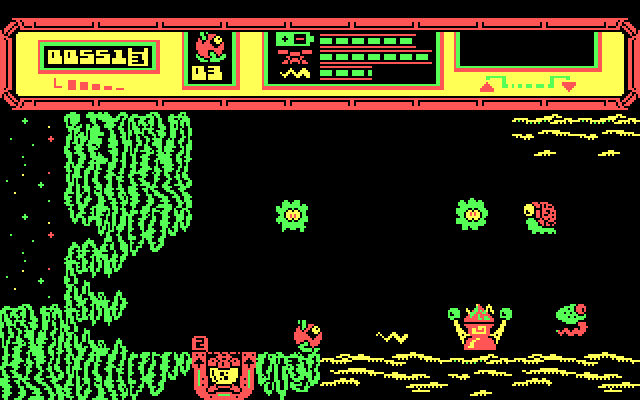 Starquake IBM PC/Compatibles Screenshot: A number of opponents block my path...