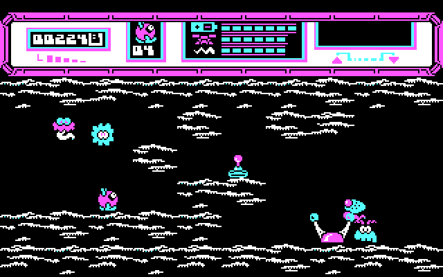 Starquake IBM PC/Compatibles Screenshot: Drat, a dead end!
