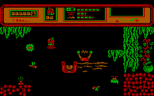 Starquake IBM PC/Compatibles Screenshot: Acquired a flying device.