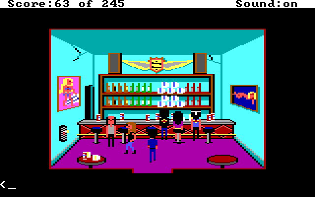 Police Quest: In Pursuit of the Death Angel IBM PC/Compatibles Screenshot: Some trouble at a local bar...