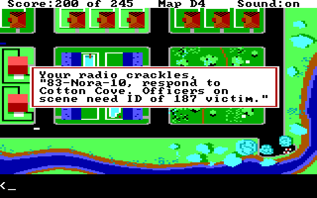 Police Quest: In Pursuit of the Death Angel IBM PC/Compatibles Screenshot: I'm summoned again...