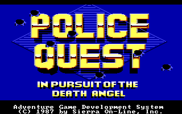Police Quest: In Pursuit of the Death Angel IBM PC/Compatibles Screenshot: Title screen.