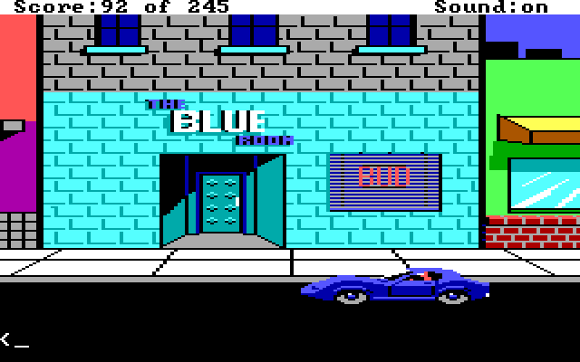 Police Quest: In Pursuit of the Death Angel IBM PC/Compatibles Screenshot: Put your hands up! This suspect is dangerous...