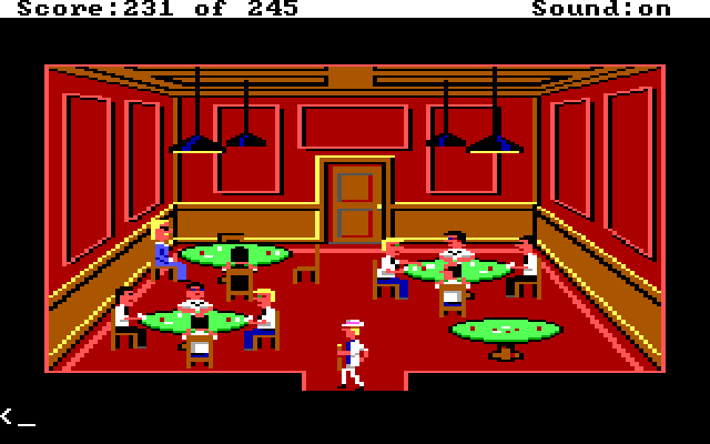 Police Quest: In Pursuit of the Death Angel IBM PC/Compatibles Screenshot: Time to play some cards!