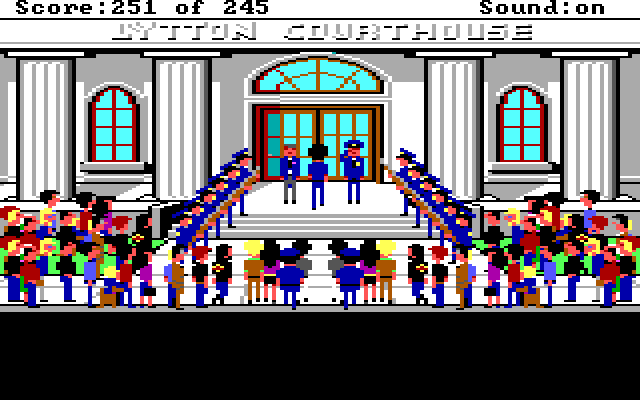 Police Quest: In Pursuit of the Death Angel IBM PC/Compatibles Screenshot: The end of game celebration!