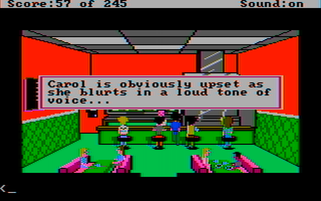 Police Quest: In Pursuit of the Death Angel IBM PC/Compatibles Screenshot: Getting some information from Carol.