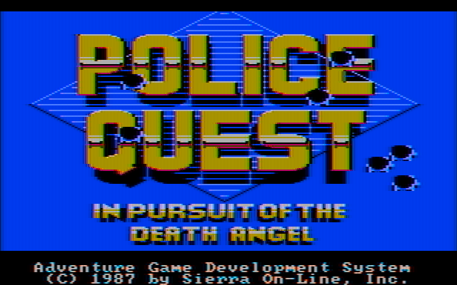 Police Quest: In Pursuit of the Death Angel IBM PC/Compatibles Screenshot: Title screen.