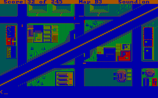 Police Quest: In Pursuit of the Death Angel IBM PC/Compatibles Screenshot: A highway runs through Lytton...