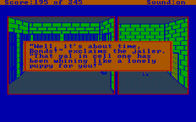 Police Quest: In Pursuit of the Death Angel IBM PC/Compatibles Screenshot: Back at city jail...