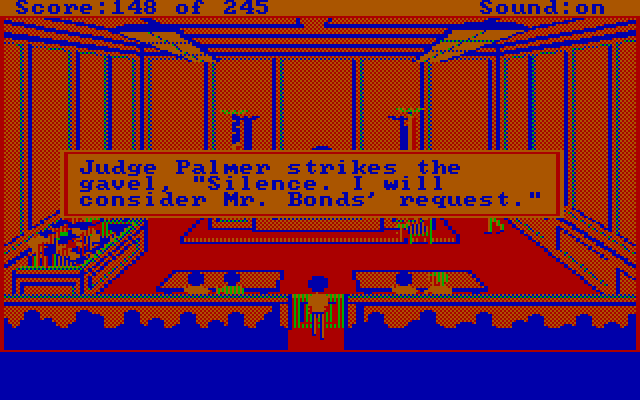 Police Quest: In Pursuit of the Death Angel IBM PC/Compatibles Screenshot: The judge considers my request.