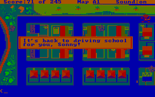 Police Quest: In Pursuit of the Death Angel IBM PC/Compatibles Screenshot: Don't crash!