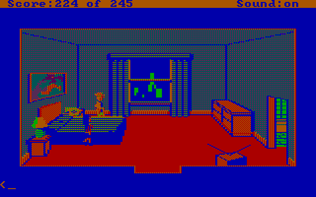 Police Quest: In Pursuit of the Death Angel IBM PC/Compatibles Screenshot: In the hotel room.