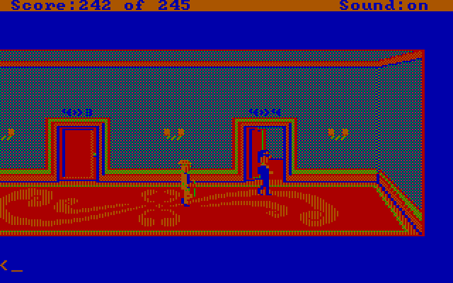 Police Quest: In Pursuit of the Death Angel IBM PC/Compatibles Screenshot: Following The Death Angel to his room while undercover.