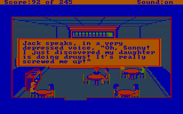 Police Quest: In Pursuit of the Death Angel IBM PC/Compatibles Screenshot: Jack is quite upset...