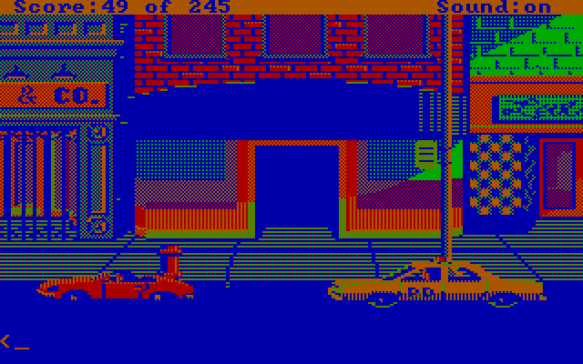Police Quest: In Pursuit of the Death Angel IBM PC/Compatibles Screenshot: Suspect pulled over...