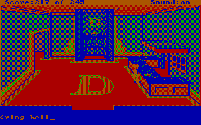 Police Quest: In Pursuit of the Death Angel IBM PC/Compatibles Screenshot: Ring the bell to get some service here...