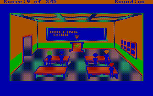 Police Quest: In Pursuit of the Death Angel IBM PC/Compatibles Screenshot: Time for the morning briefing.