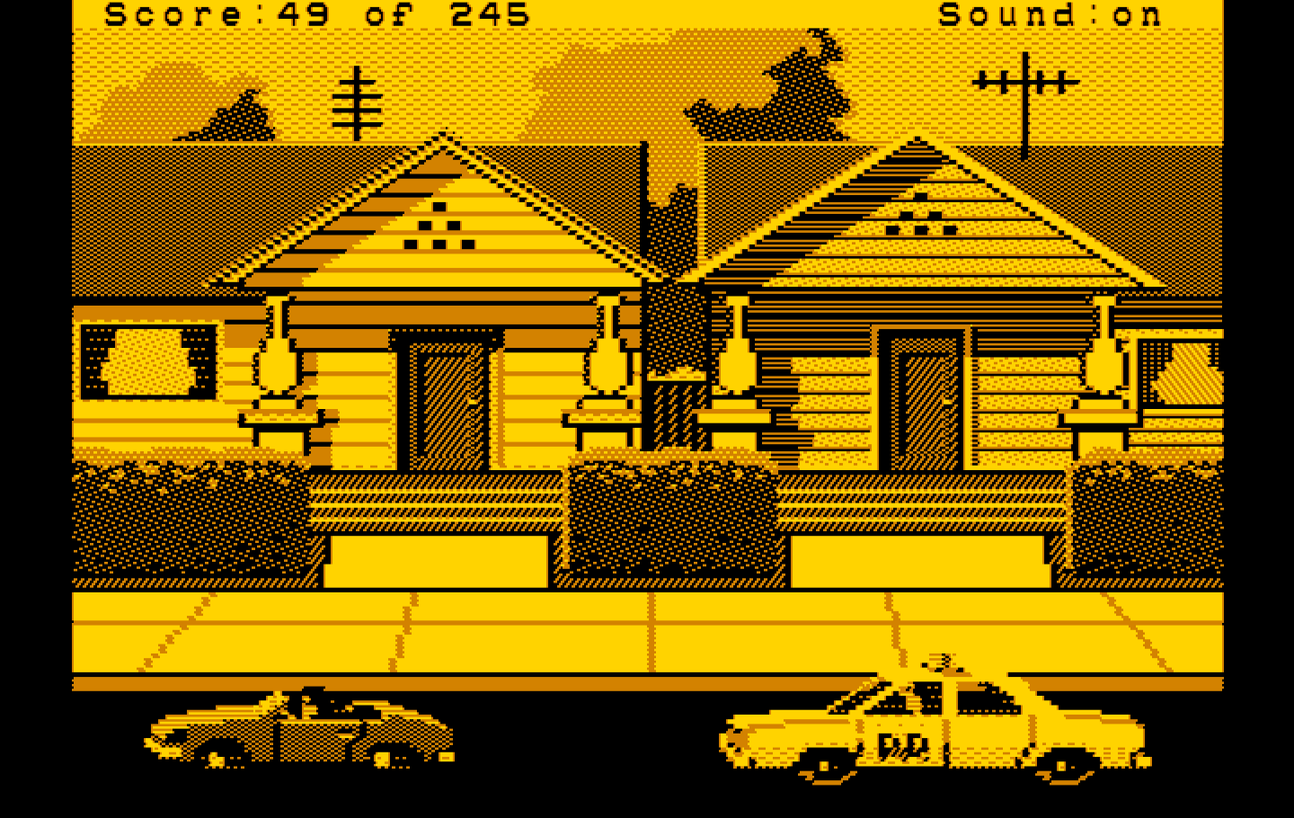Police Quest: In Pursuit of the Death Angel IBM PC/Compatibles Screenshot: Pulled over someone...