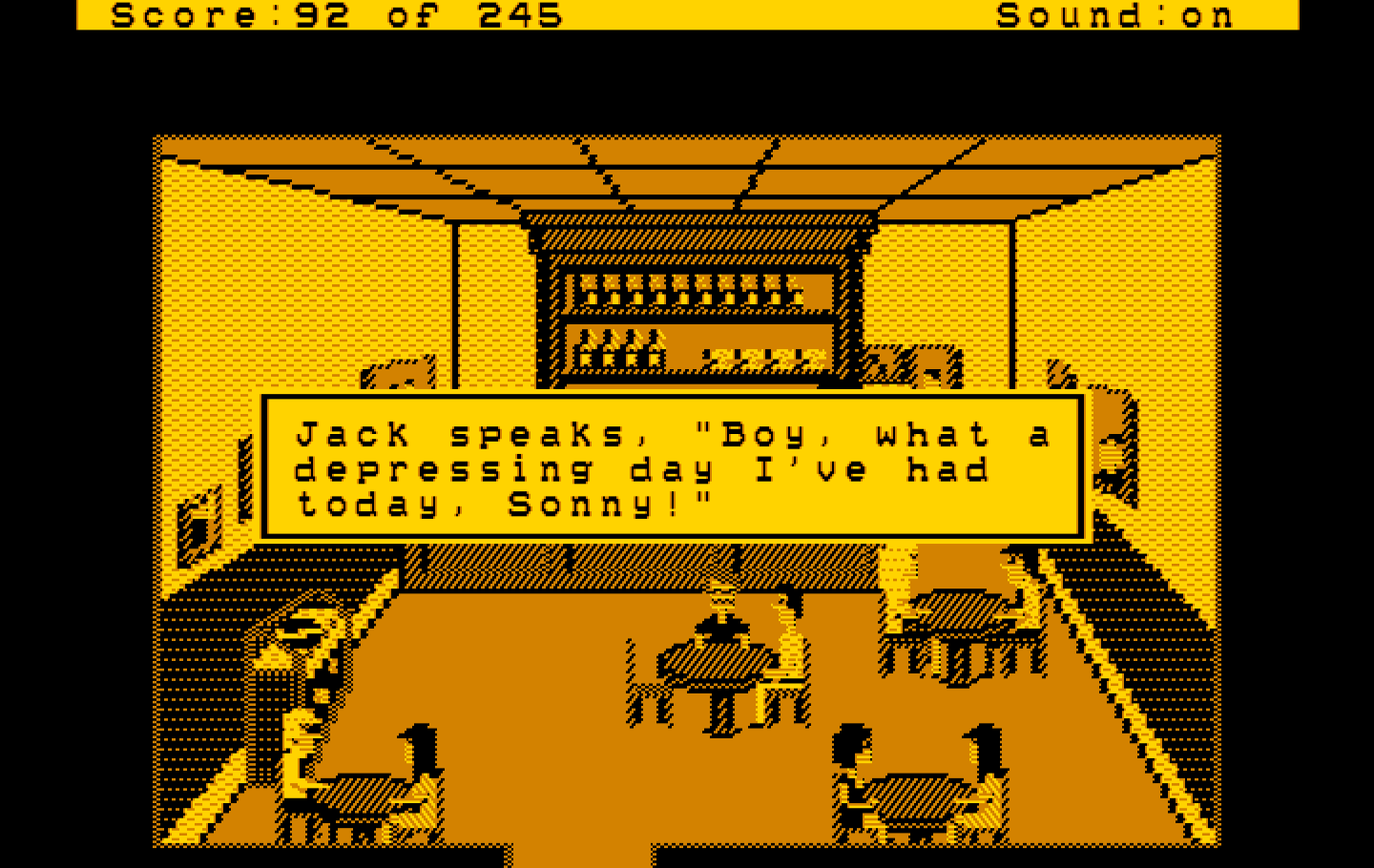 Police Quest: In Pursuit of the Death Angel IBM PC/Compatibles Screenshot: Jack has had a tough day.