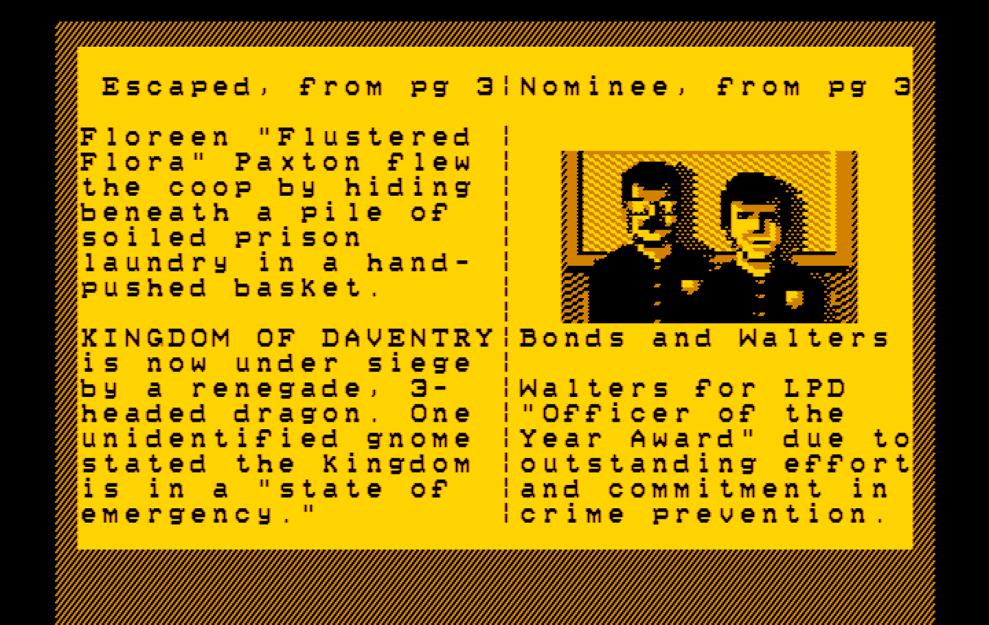 Police Quest: In Pursuit of the Death Angel IBM PC/Compatibles Screenshot: Reading a paper for clues.